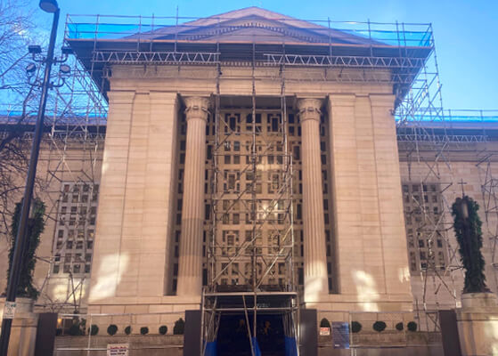Exterior view of the entrance at Cathedral Basilica of St. Peter in Chains